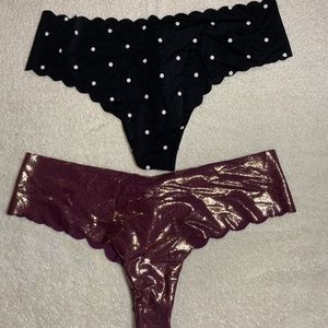 2 NWT Victorias Secret PINK seamless scalloped edge underwear
